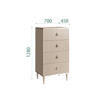 Комод 4 ящика Римини СОЛО (Ваниль/Серебро) РМКМ-6(s)