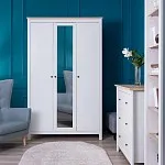 САГА шкаф 3 двери с зеркалом белый/ясень | изображение 5