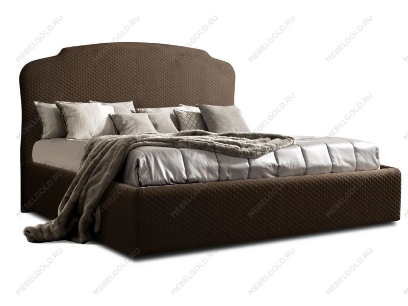 Кровать Римини 1,8 м, с подъемным механизмом (шоколад), РМКР180-2[3], стеганые царги