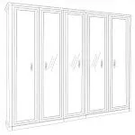 Шкаф Натали 5-дверный белый глянец | изображение 5