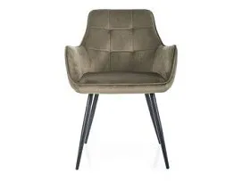 Стул кухонный Signal LEMON Velvet Bluvel 77 (оливковый/черный)