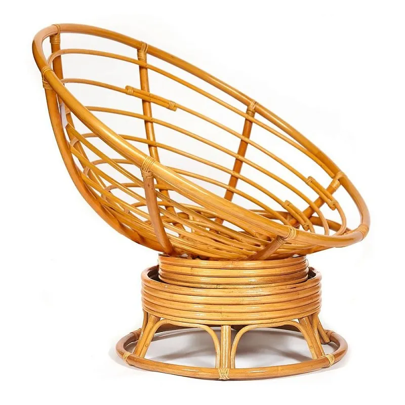 Кресло-качалка Papasan с подушкой Светлый мед, ткань, оранжевый | изображение 1
