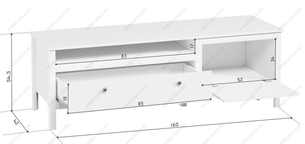 Тумба Ева (Хельга) RTV1D1S белый | изображение 3