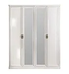 Шкаф Натали 4-дверный (2+2) с зеркалом белый глянец | изображение 1