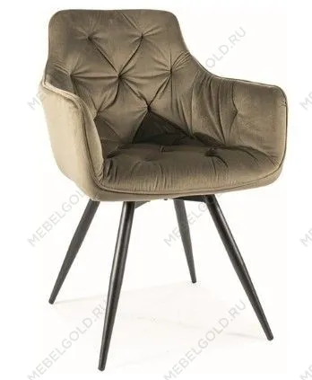 Стул кухонный SIGNAL MANGO Velvet Bluvel 77 (оливковый/черный)