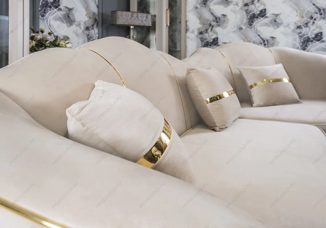 Диван Лара 2х местный бежевый золото | изображение 6