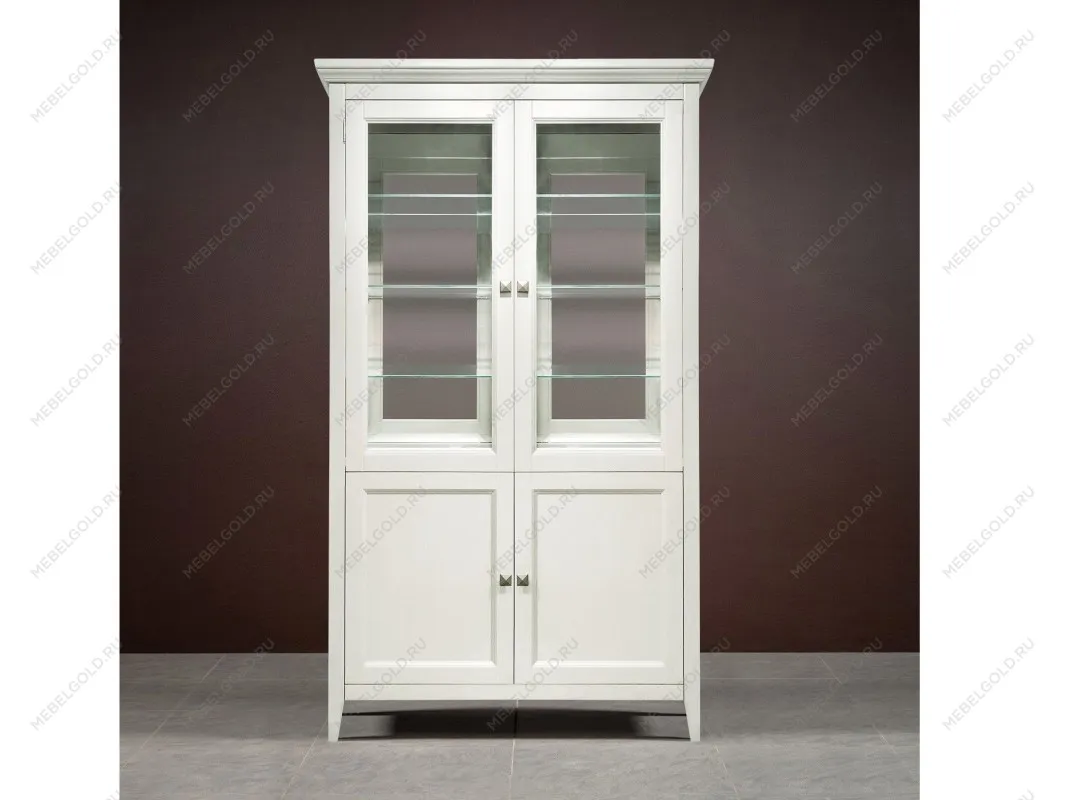 Витрина 2 дверная с зеркалом Manhattan (Молочный) | изображение 1