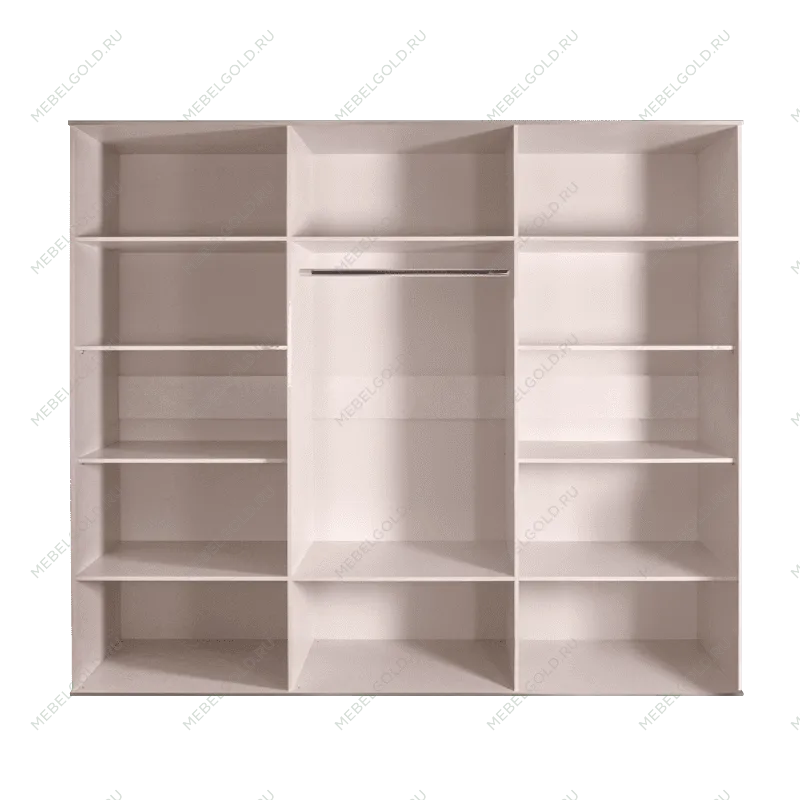 Шкаф 6-ти дв. для платья и белья Диора слоновая кость/золото ДШ2/6 | изображение 1