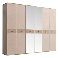 Шкаф 6-ти дверный с зеркалом Римини СОЛО (Латте/Золото) РМШ1/6(s)