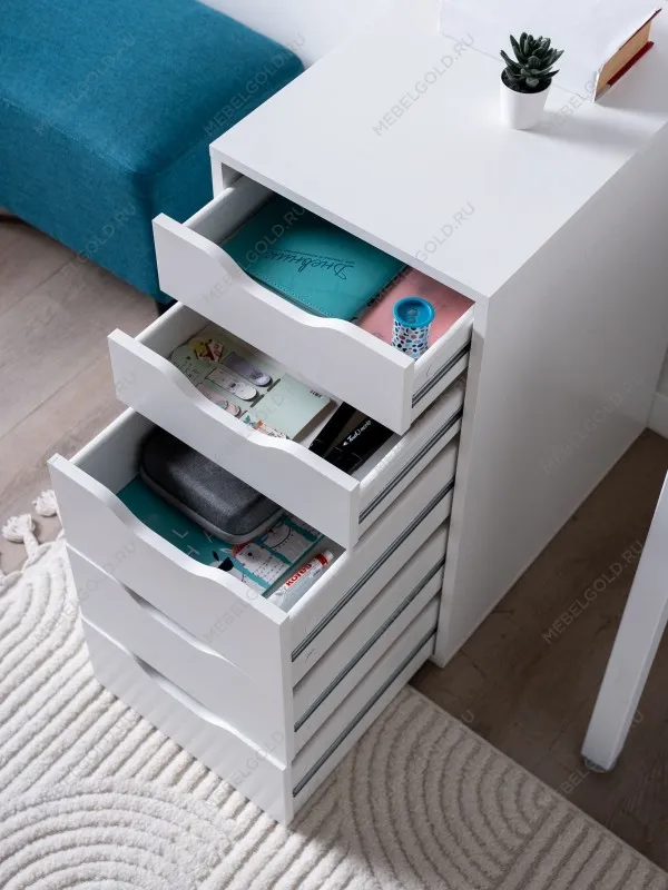 Комод Ингар, 5 ящиков, 36x71x53 см, белый | изображение 3