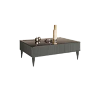 Журнальный столик с ящиком Римини СОЛО (Серый/Серебро) РМСТ-2(s)