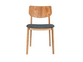 Стул LESTER жесткая спинка (Дуб натуральный с патиной темный орех - 51 Букле Зеленый)