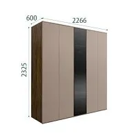 Шкаф 5-ти дв. Bogemia Woodline Air (Мокка/Черный) БМШ2/5(1)