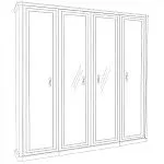 Шкаф Мишель 4-дверный (1+2+1) с зеркалом белый матовый | изображение 2