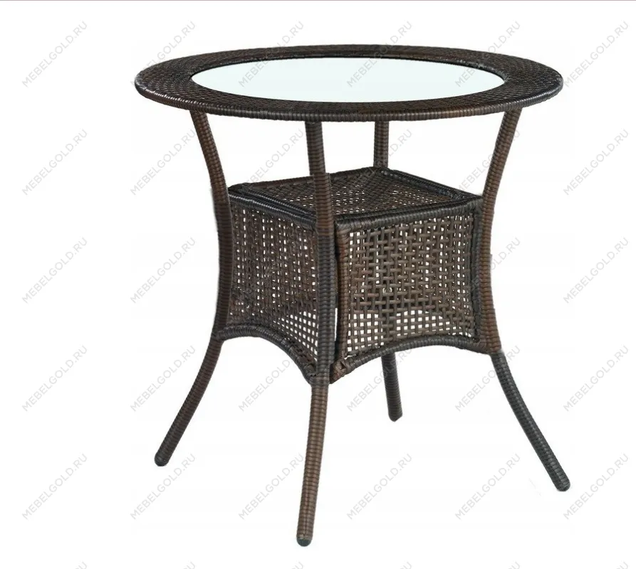 Стол обеденный Halmar MIDAS (искусственный ротанг/темно-коричневый) 74/74 | изображение 1