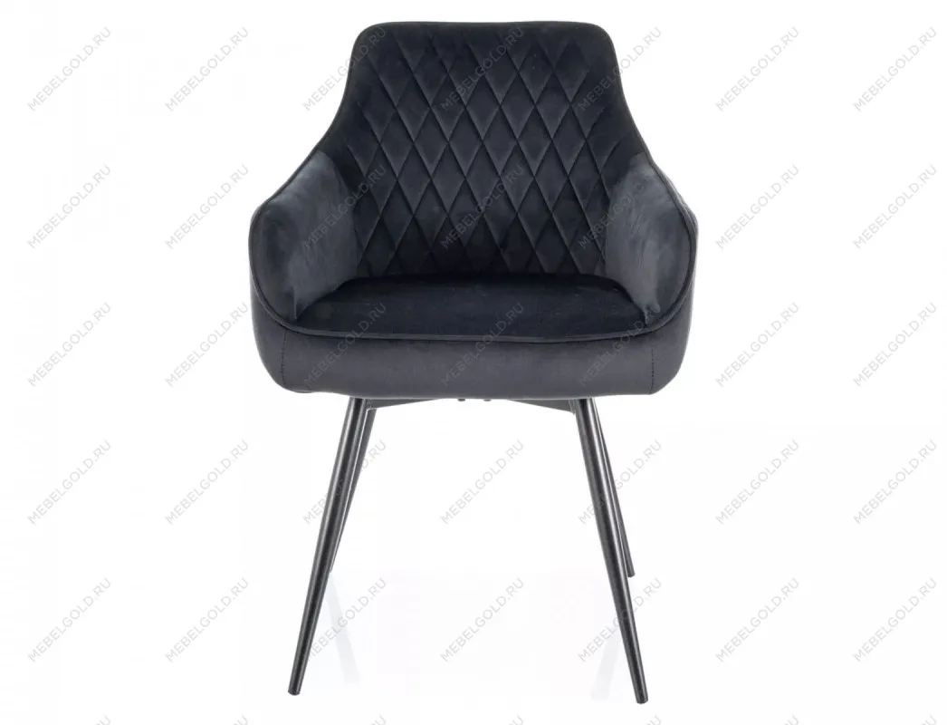Стул кухонный Signal MARLO Velvet Bluvel 19 поворотный (черный/черный) | изображение 1