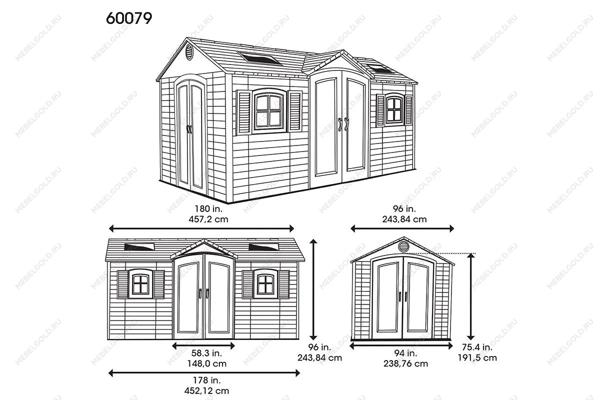 Сарай пластиковый LifeTime 15*8 DD | изображение 5
