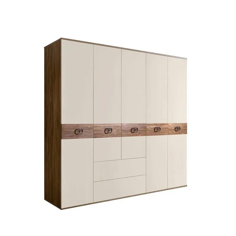 Шкаф 5-ти дверный с ящиками, Bogemia Woodline Wood Fi (Слоновая кость/Хром) БМШ2/51(Wo)