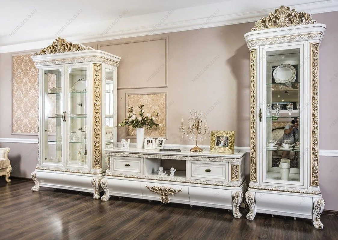 Гостиная Алсу 1+тв+2 белый глянец | изображение 1