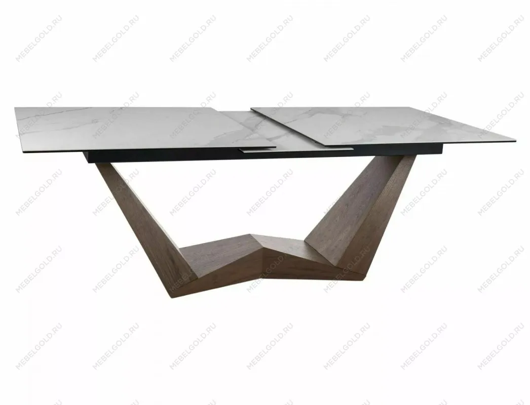 Стол обеденный Signal BONUCCI Ceramic 200 раскладной (Statuario Venato белый/орех) | изображение 1