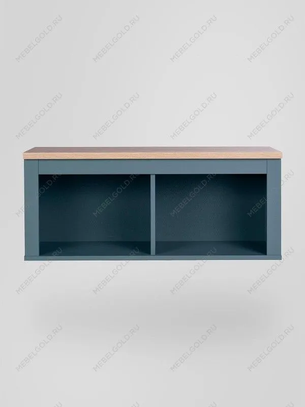 Полка навесная Сага, 2 секции, темно-бирюзовая/ясень | изображение 4