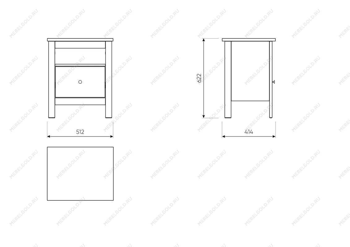 САГА тумба прикроватная белая/ясень | изображение 3