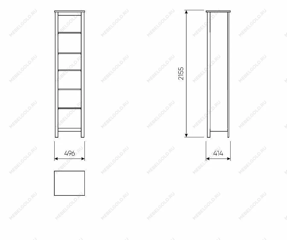 Стеллаж Сага, 50х42х215 см, темно-бирюзовый | изображение 4