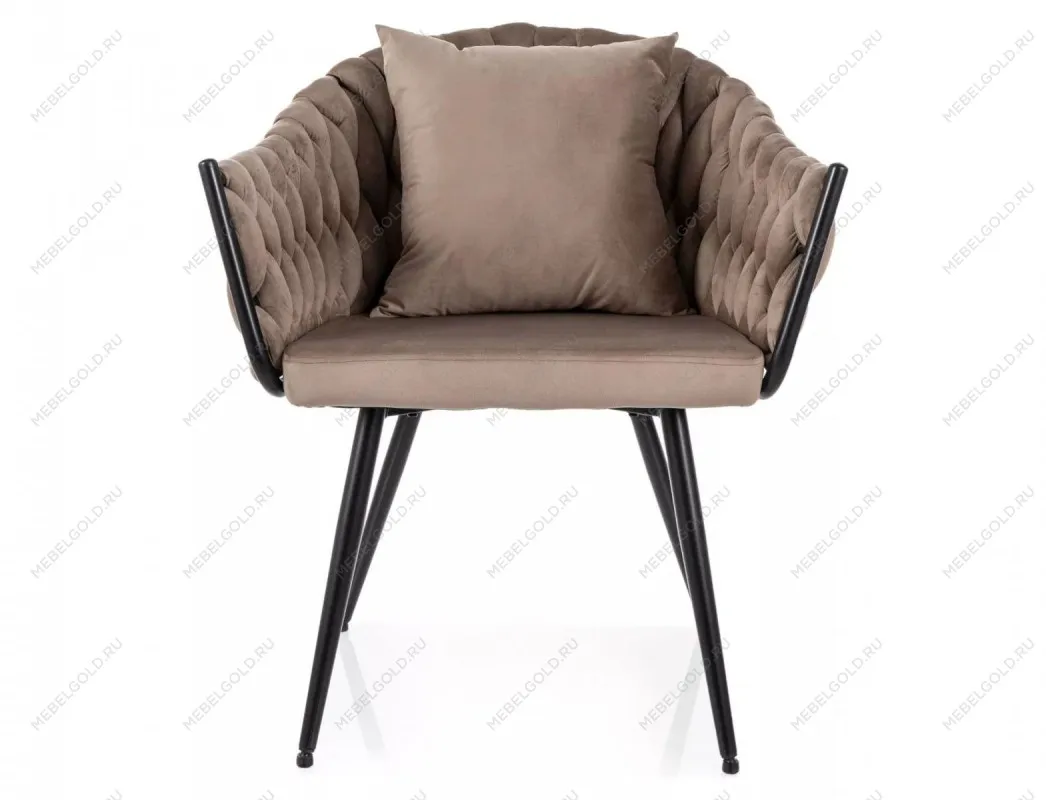 Стул кухонный Signal NUVO Velvet Bluvel 40 (темно-бежевый/черный мат) | изображение 1