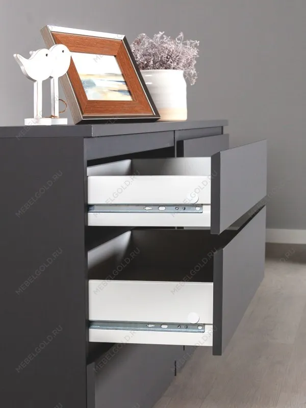 Комод Кастор, 6 ящиков, 129х40х71 см, серый | изображение 8