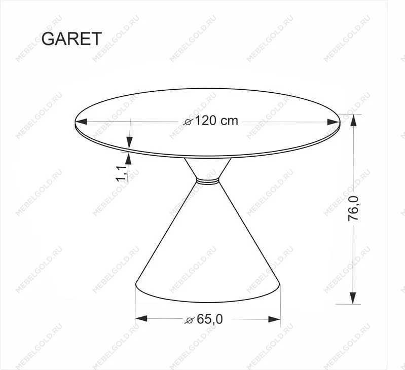 Стол обеденный Halmar GARET 120 (белый мрамор/черный) | изображение 9