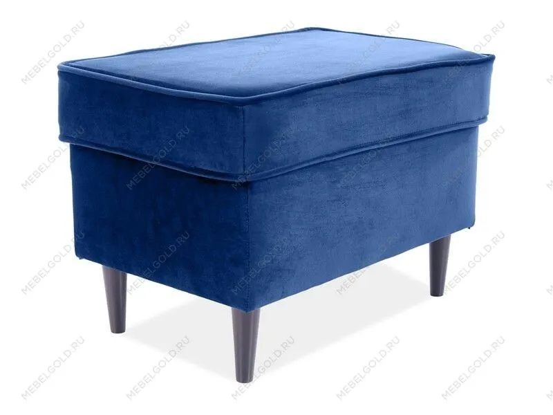 Пуф Signal RON VELVET (темно-синий/венге)