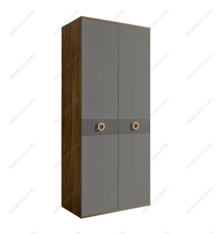 Шкаф 2-х дверный Bogemia Woodline Fi (Серый/Золото) БМШ2/2