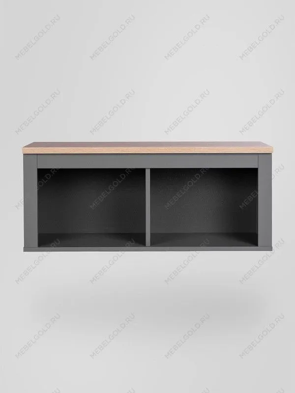 Полка навесная Сага, 2 секции, серая/ясень | изображение 4