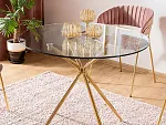 Стол обеденный Signal AZALIA (прозрачный/золотой) | изображение 2