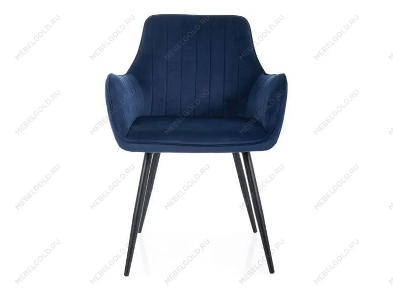 Стул кухонный Signal APPLE Velvet Bluvel 86 (синий/черный)