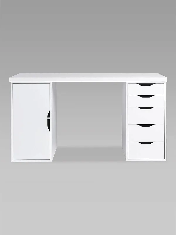 Стол письменный Ингар, с дверцей и 5 ящиками, 140x75x55, белый | изображение 10