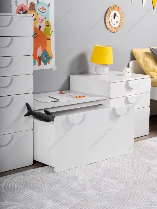 Ящик выкатной Пикси, под скамью 90х48х46, белый (робкий подснежник) | изображение 1