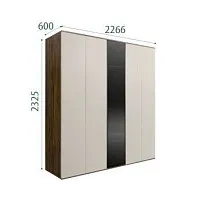 Шкаф 5-ти дв. Bogemia Woodline Air (Шелк/Черный) БМШ2/5(1)