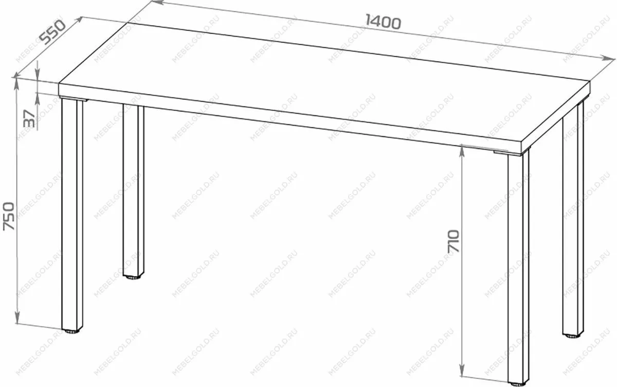 Стол письменный Ингар, 140х75х55 см, белый | изображение 10
