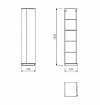 Угловой модуль гардероба МАКС, 50х58х233 см, белый | изображение 5