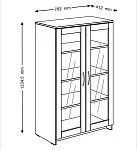 Тумба Сириус, 2 двери со стеклом, 78х41х124 см, белая | изображение 11