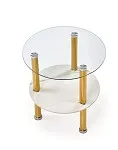 Стол журнальный Halmar DUCAT S (белый мрамор/прозрачный/золотой) | изображение 3