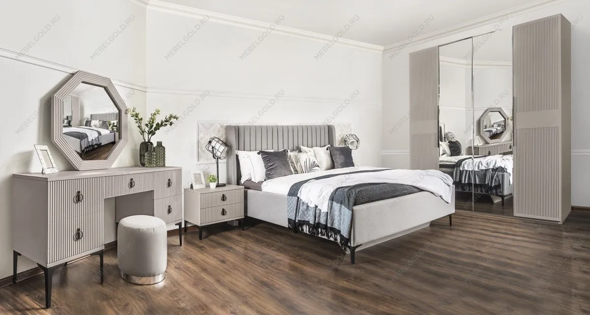 Шкаф Стелла 4-дверный светло серый камень | изображение 4