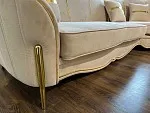 Диван Лара 2х местный бежевый золото (французская раскладушка) | изображение 9