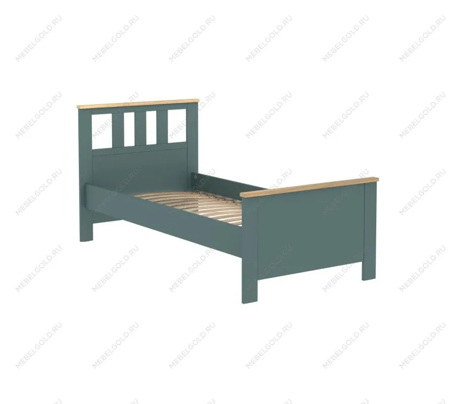 САГА кровать одинарная 90х200 темно-бирюзовая/ясень | изображение 2