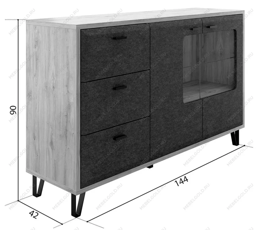 Тумба Грейс KOM2W3S с подсветкой | изображение 5