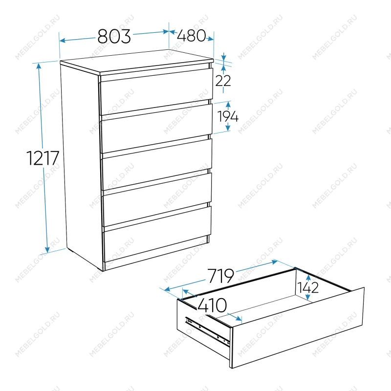 МАЛЬТА комод ИКЕА / IKEA 5 ящиков 80х121 сонома | изображение 4