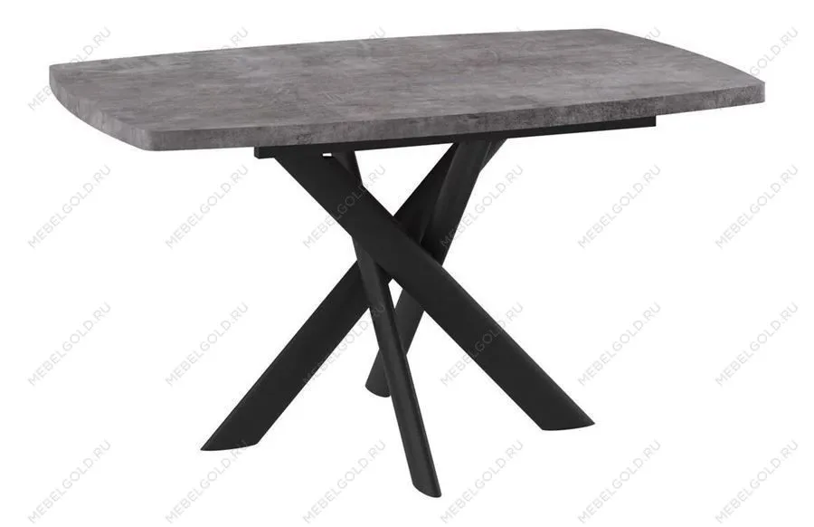 Стол Andres-130 (130/165 х 85 / дымчатая керамика / черный)