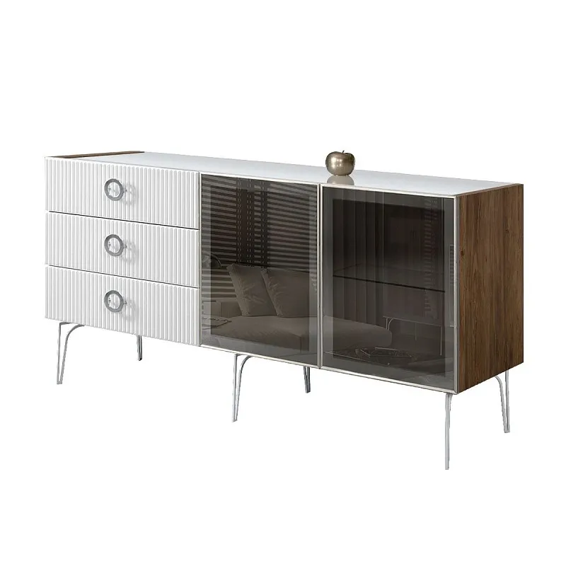 Комод 1.6м Bogemia Woodline Fi (Белый) (Lakobel/Хром) БМКМ-4[5]