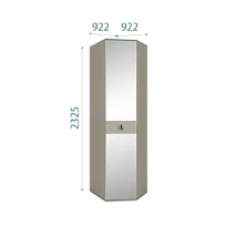 Шкаф угловой с зеркалом Римини СОЛО (Ваниль/Серебро) РМШУ1/1(s)